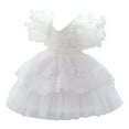 thumbnail image 1 of Tiijoy Newborn Girls Ruffle Flutter Sleeve Lace Dress Wedding Pageant Party Formal Gown, Sizes 0-6M, 1 of 7
