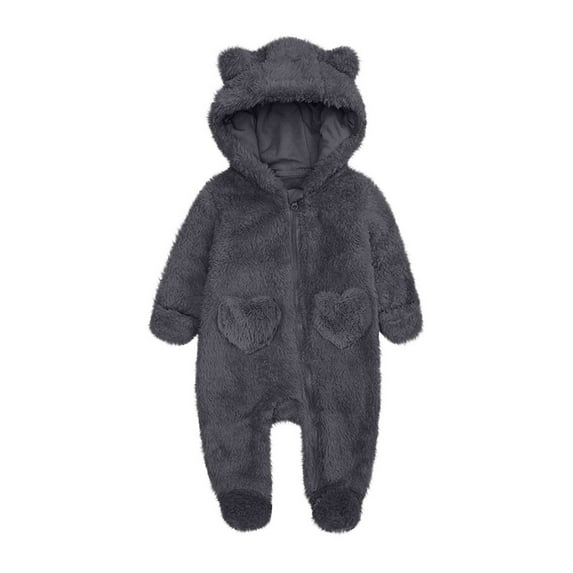 Tiijoy Girls Soft One-Piece Footies Winter Warm Jumpsuit Union Suit Pajama, Sizes 0-3M