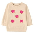 thumbnail image 1 of Tiijoy Girls Sweatshirt Bow Embroidery Crew Neck Casual Sweatshirts, Sizes 6-12M, 1 of 6