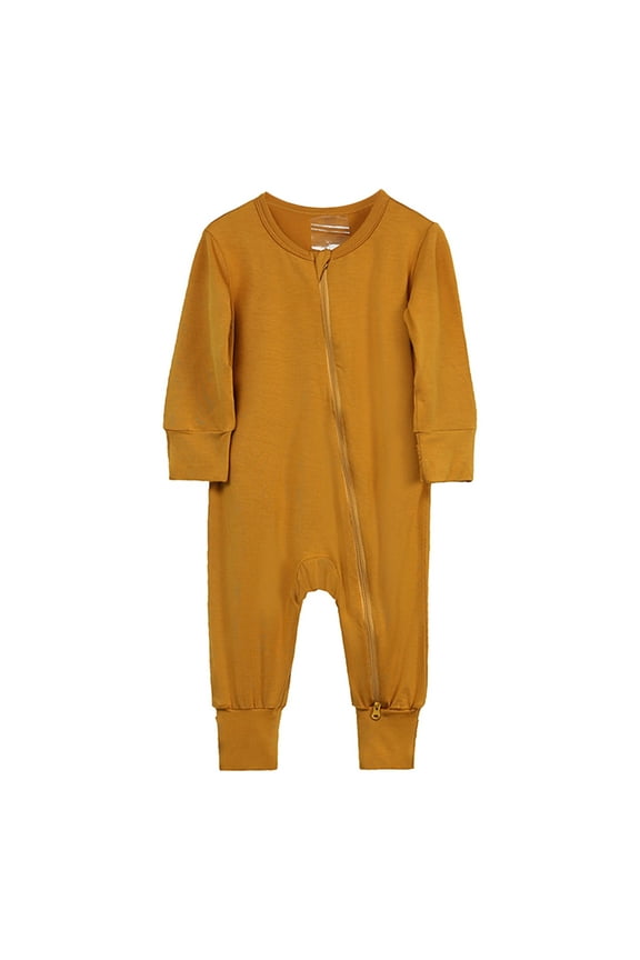 Newborn Infant One-Piece Footies Baby Footed Romper Long Sleeve Sleeper Jumpsuit, Sizes 3-6M