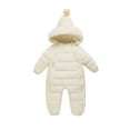 thumbnail image 1 of Tiijoy Newborn Infant Puffer Jumpsuit Baby Winter Padded Hooded Snowsuit, Sizes 3-6M, 1 of 3