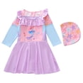 thumbnail image 1 of Tiijoy Princess Swimsuit for Girls Long Sleeve Ruffle Swim Dress with Hat, Sizes 2-12, 1 of 6