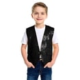 thumbnail image 1 of Tiijoy Sequins Vest for Boys Glitter V-Neck Party Waistcoat Sleeveless Top, Sizes 6-10, 1 of 4