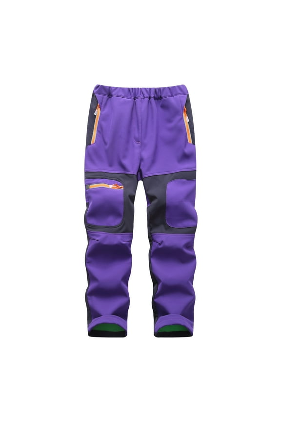 Ski Pants for Boys and Girls Windproof Softshell Hiking Pants, Sizes 3-14