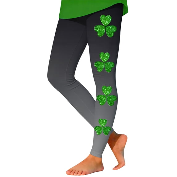 Tiijoy St. Patrick's Day Leggings for Girls Soft Stretch Athletic Tights, Sizes 1-12