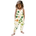 thumbnail image 1 of Tiijoy St. Patrick's Day Overalls for Girls Clover Print Romper Jumpsuit, Sizes 1-6, 1 of 4