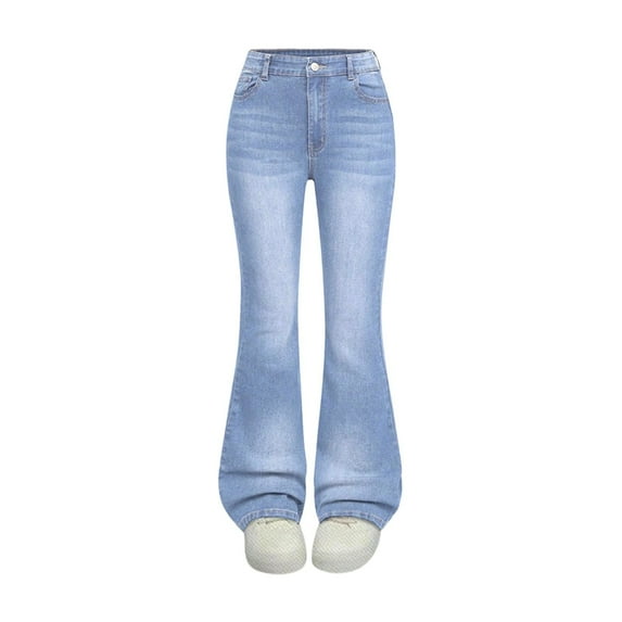 Tiijoy Stretch Flare Jeans for Girls Casual Slim Fit Mid Rise Denim Pants, Sizes 6-7