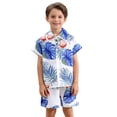 thumbnail image 1 of Tiijoy Summer Boys Hawaii Beach Outfits Tropical Short Sleeve Shirt Shorts Set, Sizes 8-9, 1 of 4