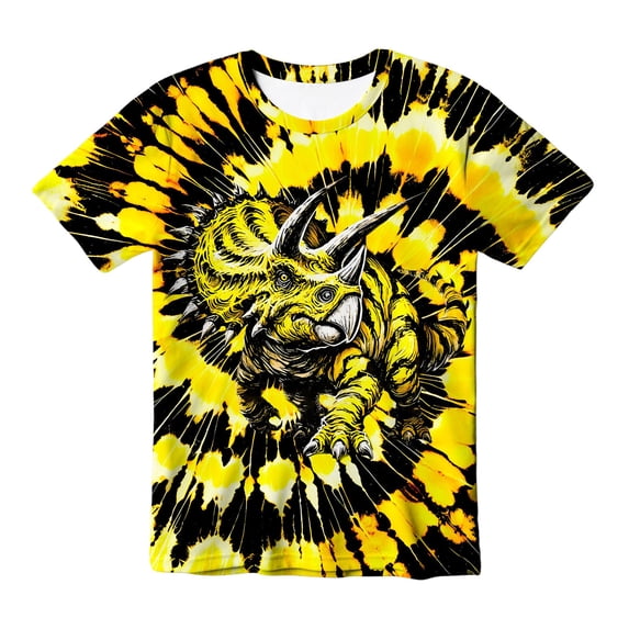 Tiijoy Summer Boys Tie Dyed T Shirt Short Sleeve Crew Neck Tshirt Active Tee, Sizes 2-13