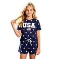 thumbnail image 1 of Tiijoy Summer Girls Fourth of July Outfits Casual Short Sleeve Top Shorts Set, Sizes 2-14, 1 of 3