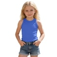 thumbnail image 1 of Tiijoy Summer Girls Ribbed Tank Top Casual Solid Crewneck Sleeveless Shirt, Sizes 2-12, 1 of 3