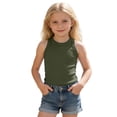 thumbnail image 1 of Tiijoy Summer Girls Ribbed Tank Top Casual Solid Crewneck Sleeveless Shirt, Sizes 2-12, 1 of 3
