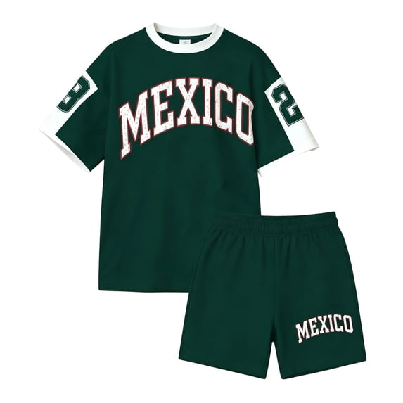 Tiijoy Summer Girls Short Sleeve T Shirt Shorts Set Athletic Outfits Sportwear, Sizes 1-14