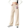 thumbnail image 1 of Tiijoy Sweatpants for Girls Loose Straight Leg Trousers Soft Comfy Sweat Pants, Sizes 4-16, 1 of 3
