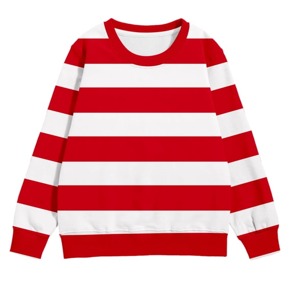 Tiijoy Sweatshirt for Girls Striped Long Sleeve Crew Neck Pullover Sweatshirt, Sizes 3-10
