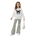 thumbnail image 1 of Tiijoy Sweatsuit for Girls Fashion Graphic Sweatshirt Leopard Flare Pants Outfits, Sizes 5-14, 1 of 5