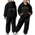 thumbnail image 1 of Tiijoy Sweatsuit for Girls Los Angeles Print Hoodie Joggers Outfits, Sizes 2-3T, 1 of 6