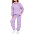 thumbnail image 1 of Tiijoy Sweatsuits for Girls Cute Bow Print Hoodie Sweatshirt Sweatpants Set, Sizes 2-13, 1 of 5