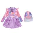 thumbnail image 1 of Tiijoy Swimsuit for Girls Princess Cartoon Ruffle Swim Dress Hat UPF 50+ Bathing Suit, Sizes 2-12, 1 of 5
