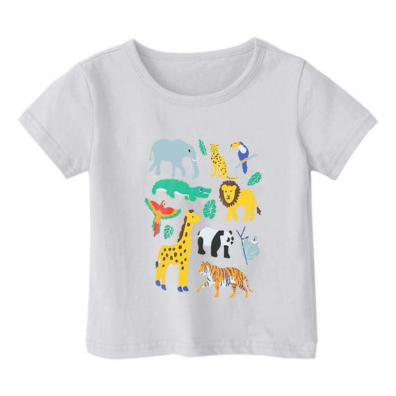 Tiijoy T Shirt for Girls Animal Graphic Short Sleeve T-Shirt Kids Summer Tee, Sizes 1-13