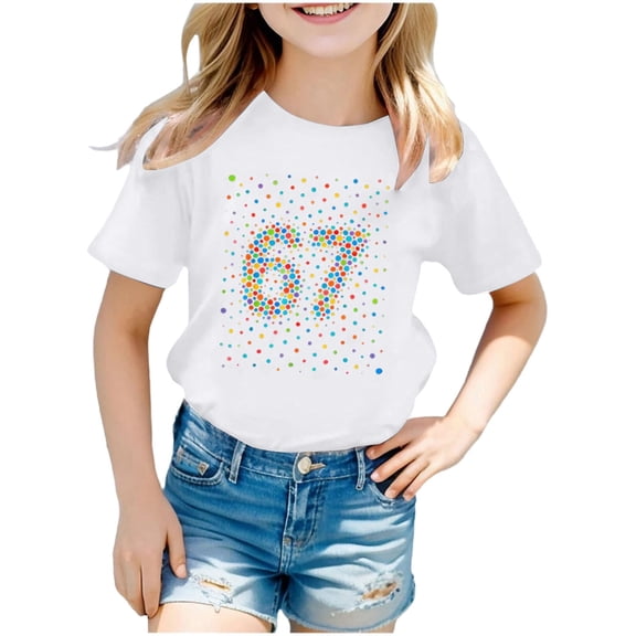 Tiijoy T-Shirt for Girls Letter Print Short Sleeve T Shirt Casual Summer Tee, Sizes 4-5T