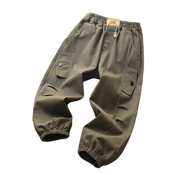Tiijoy Teen Boys Cargo Pants Elastic Waist Jogger Sweatpants Active Trousers, Sizes 3-15