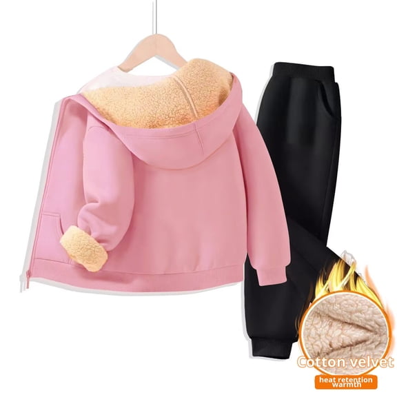 Tiijoy Teen Boys Warm Zip-Up Hoodie and Sweatpants Outfits Winter Sweat Suit, Sizes 15-16