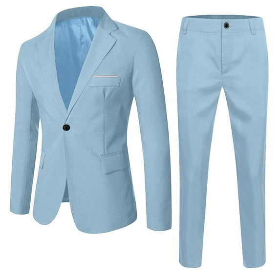 Tiijoy Teen Boys Formal Suit Solid Color Lapel Suit Jacket Pants Wedding Party Outfits