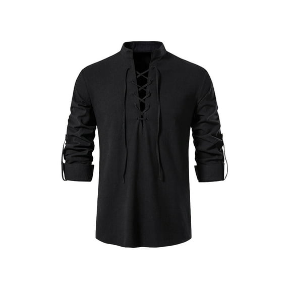 Tiijoy Teen Boys Medieval Shirt Renaissan Lace Up Scottish Jacobite Co_Stume, Sizes 16-18