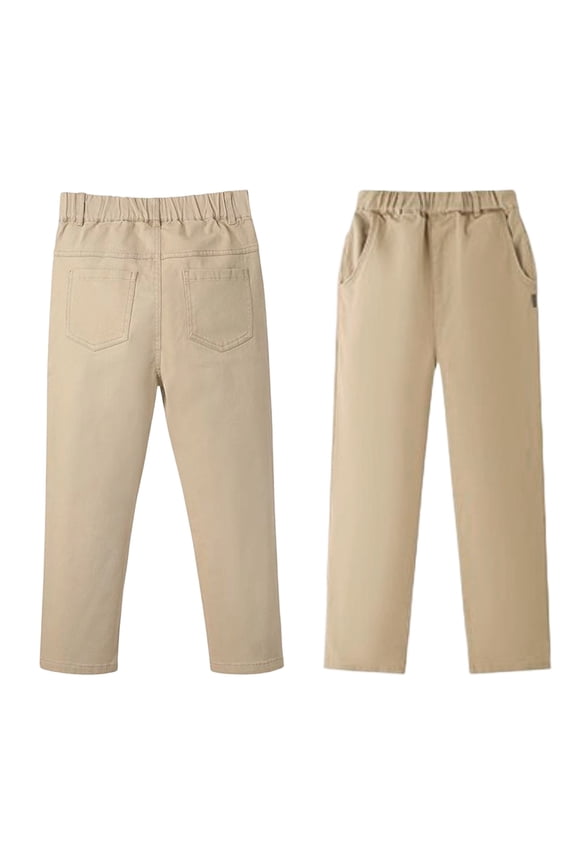 Teen Boys School Pants Pull On Stretch Uniform Pants Casual Twill Trousers, Sizes 3-18