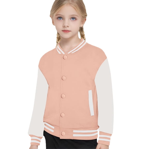Tiijoy Girls Bomber Jacket Varsity Colorblock Warm Sweatshirt, Sizes 13-14