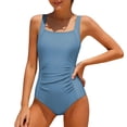 thumbnail image 1 of Tiijoy Girls One-Piece Swimsuit Square Neck Quick Drying Bathing Suit Swimwear, 1 of 4