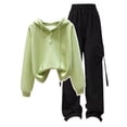 thumbnail image 1 of Tiijoy Girls Outfits Long Sleeve Hoodie and Wide-Leg Cargo Pants Set, Sizes 13-14, 1 of 4