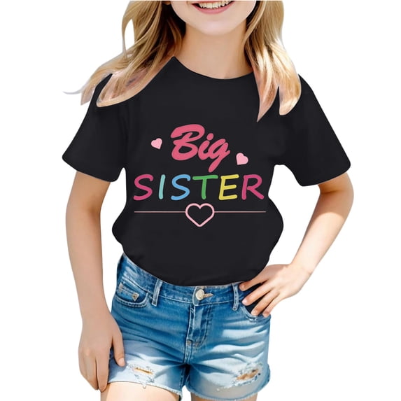 Tiijoy Teen Girls Short Sleeve T Shirt Letter Print Crew Neck Tshirt for Kids, Sizes 13-14