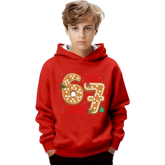 Tiijoy Toddler Boys 67 Hoodie Cute Hooded Sweatshirt Long Sleeve Pullover, Sizes 2-3T