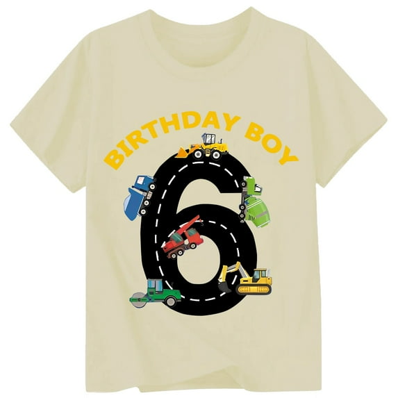 Tiijoy Toddler Boys 6Th Birthday T-Shirt Crew Neck Short Sleeved T Shirt Tee, Sizes 3-4T