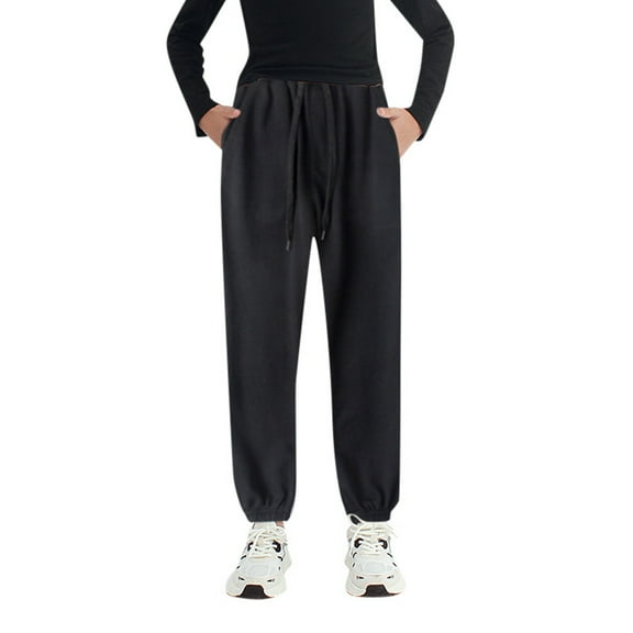 Tiijoy Toddler Boys Active Sweatpants Casual Joggers Thickened Warm Solid Casual Pants