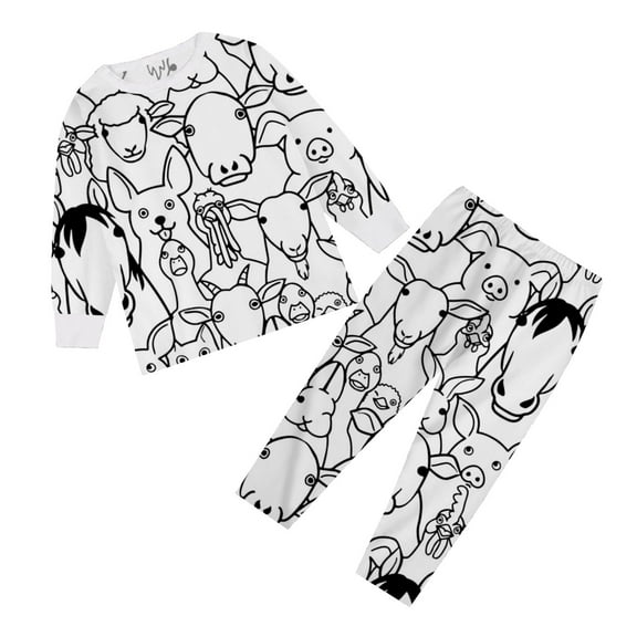 Tiijoy Toddler Boys Animal Print Pajamas DIY Hand Painted Sleepwear, 2 Piece, Sizes 3-4T