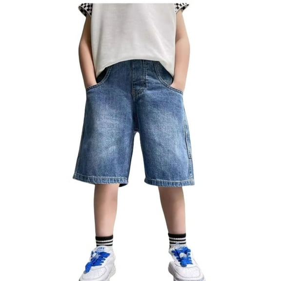 Tiijoy Toddler Boys Baggy Denim Shorts Summer Jorts Pull On Straight Leg Jean Shorts, Sizes 3-4