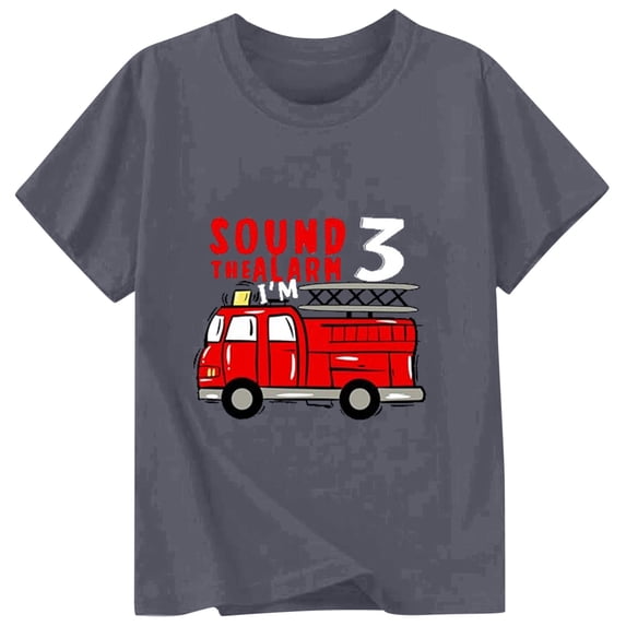 Tiijoy Toddler Boys Birthday Shirt Graphic Tee Short Sleeve Crew Neck T Shirt Top, Sizes 3