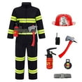 thumbnail image 1 of Tiijoy Toddler Boys Clothes Set Kids Halloween Dress Up Firefighter Outfits with Prop Set, 1 of 7