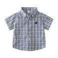 thumbnail image 1 of Tiijoy Toddler Boys Cotton Plaid Shirt Casual Short Sleeve Button Down Shirt, Sizes 2-3, 1 of 7