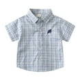 thumbnail image 1 of Tiijoy Toddler Boys Cotton Plaid Shirt Casual Short Sleeve Button Down Shirt, Sizes 3-4T, 1 of 3