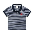 thumbnail image 1 of Tiijoy Toddler Boys Cotton Striped Polo Shirt Short Sleeve Casual Comfy Polo, Sizes 2-3, 1 of 4