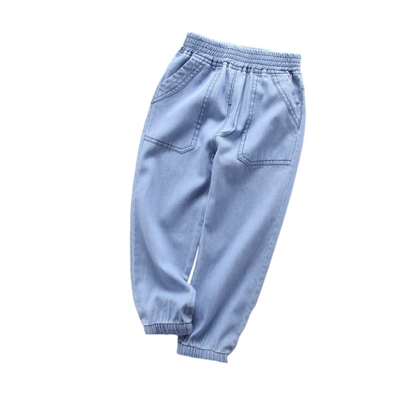 Tiijoy Toddler Boys Demin Jeans Elastic Waist Drawstring Stretch Demin Pants, Sizes 18M-12