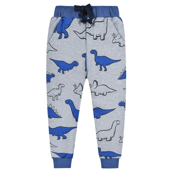 Tiijoy Toddler Boys Dinosaur Print Sweatpants Drawstring Pull-On Sport Jogger Pants, Sizes 4-5