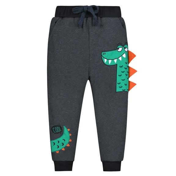Tiijoy Toddler Boys Dinosaur Print Sweatpants Drawstring Pull-On Sport Jogger Pants, Sizes 4-5