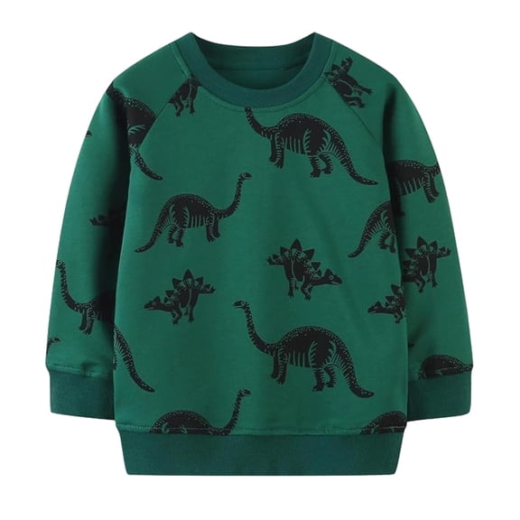 Tiijoy Toddler Boys Dinosaur Sweatshirt Cotton Casual Crew Neck Sweatshirts, Sizes 3-4T