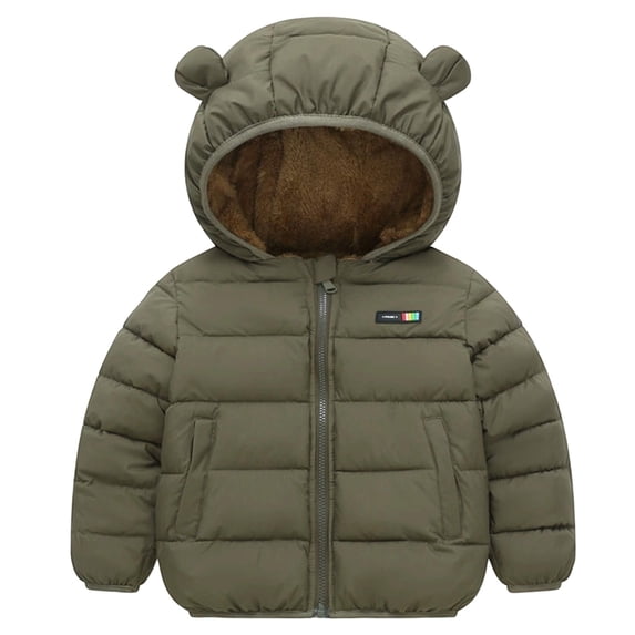 Tiijoy Toddler Boys Down Coat Winter Warm Fleece Lined Hooded Zip Up Puffer Jacket