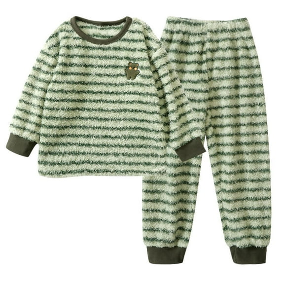 Tiijoy Toddler Boys Flannel Long Sleeve Top Pants Pajamas Winter Sleepwear Set, Sizes 3-4T